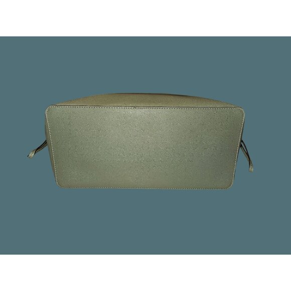 Michael Kors Leather Gilly Drawstring Travel Utility Work Green Shoulder Tote - Picture 4 of 16